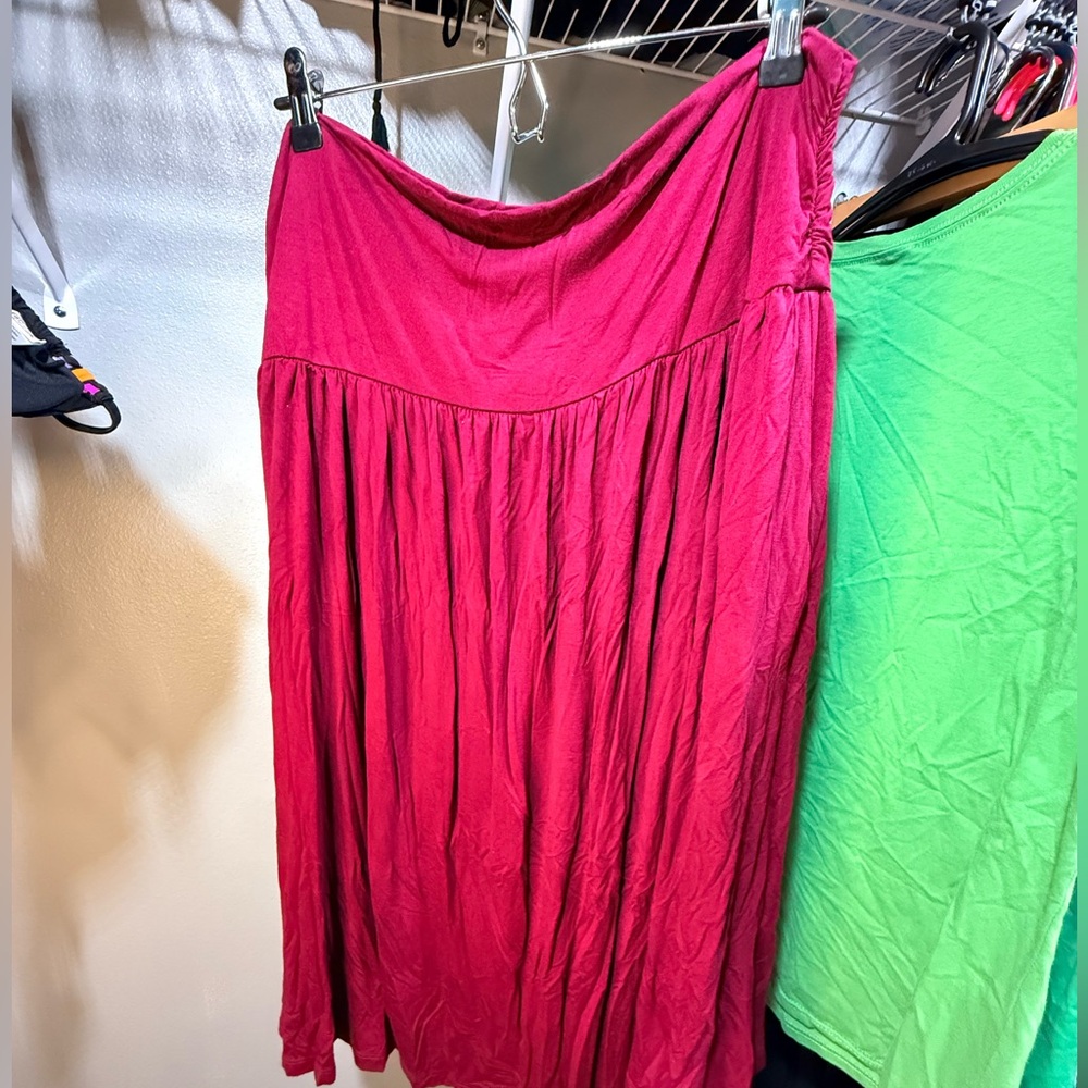Chic Red A-Line Skirt
